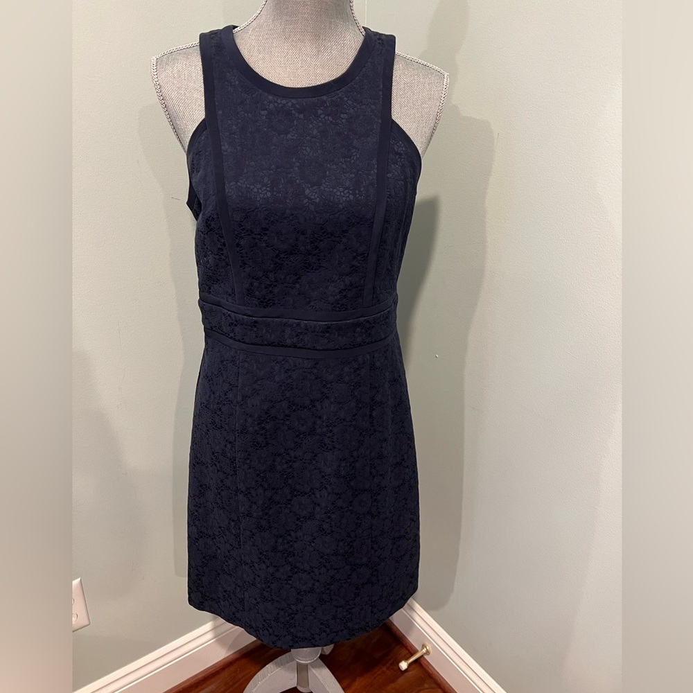 Brand new Rebecca Taylor navy lace with velvet trim dress